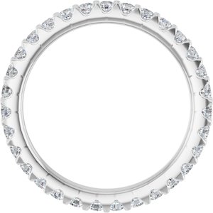 14K White Gold Round 2 Mm F+ Vs 7/8 Ctw Lab-Grown Diamond Eternity Band Size 5.5