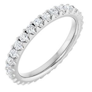 14K White Gold Round 2 Mm F+ Vs 7/8 Ctw Lab-Grown Diamond Eternity Band Size 5.5