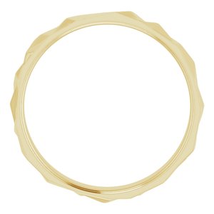 14K Yellow Gold 4 Mm Polished Geometric Patterned Band Size 10