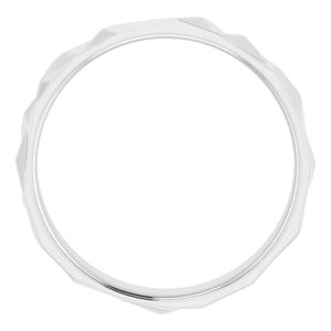 14K White Gold 5 Mm Polished Geometric Patterned Band Size 10