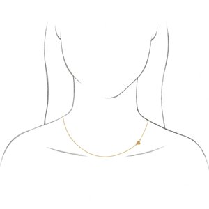 14K Yellow Gold 7.04 X 5.9 Mm 18 In Polished Sideways Off-Center Heart Necklace