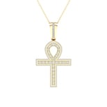 10K Yellow Gold 0.50-0.55 Cttw Diamond Ankh Charm
