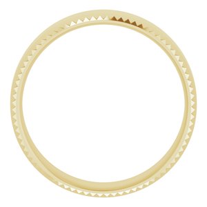 14K Yellow Gold 6 Mm Polished Textured Edge Wedding Band Size 10
