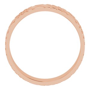 14K Rose Gold 6 Mm Polished Patterned Wedding Band Size 12