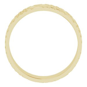 14K Yellow Gold 6 Mm Polished Patterned Wedding Band Size 10
