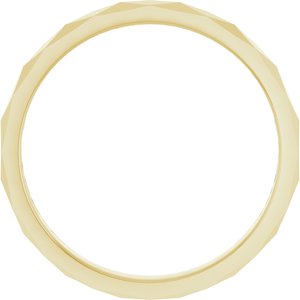 18K Yellow Or White Or Rose Gold Geometric Faceted Flat Band