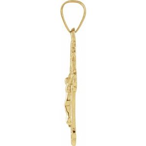 14K Yellow Gold 18 X 13 Mm Polished Youth Crucifix Pendant