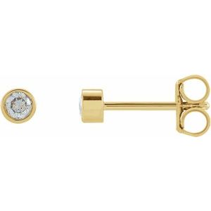 14K Yellow Gold Round 2.5 Mm 1/8 Ctw Lab-Grown Diamond Micro Bezel-Set Earrings
