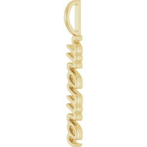 14K Yellow Gold 30.19 X 3.32 Mm Polished Vertical Mama Pendant