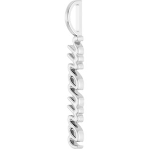 14K White Gold 30.19 X 3.32 Mm Polished Vertical Mama Pendant
