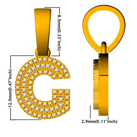 10K Yellow Gold 0.10-0.12 Cttw Diamond Micropave Initial "G" Charm