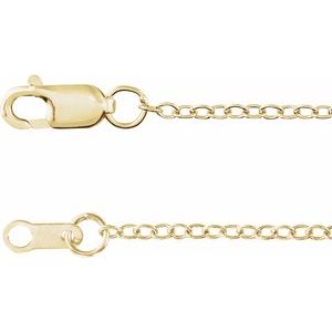10K Yellow Or White Gold 1.3 mm Lobster Clasp Polished Cable Chain
