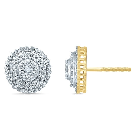 10K Yellow Gold 0.60- 0.66 Cttw Diamond Round Earring