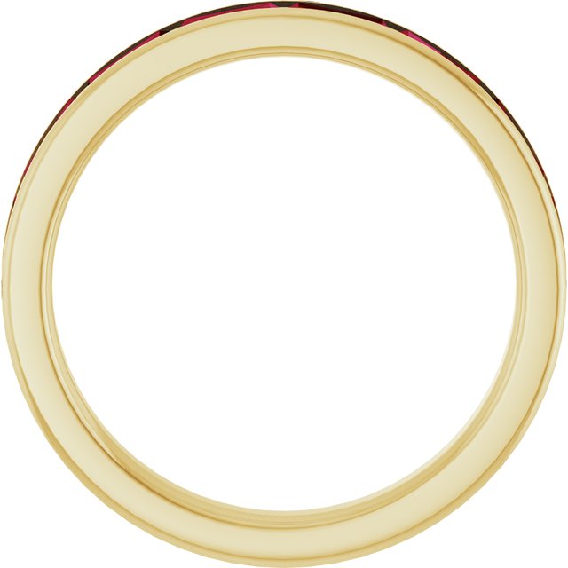 14K Yellow Gold Straight Baguette 4 X 2 Mm Polished Lab-Grown Ruby Stackable Ring Size 7