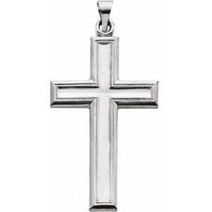 Sterling Silver 38 X 23.5 Mm Polished Cross Pendant