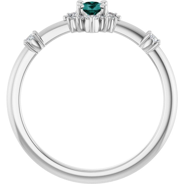 14K Yellow Or White Gold Oval 5 X 3 Mm Polished Natural Diamond Halo-Style Ring