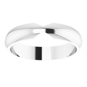 14K White Gold 4 Mm Polished Double Notched Wedding Band Size 7