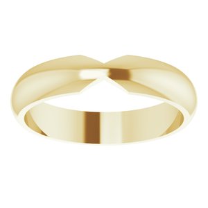 14K Yellow Gold 4 Mm Polished Double Notched Wedding Band Size 7