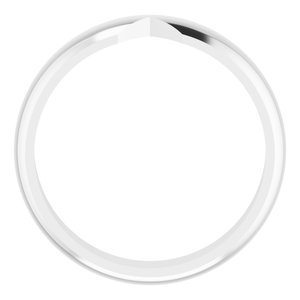 14K White Gold 4 Mm Polished Double Notched Wedding Band Size 7