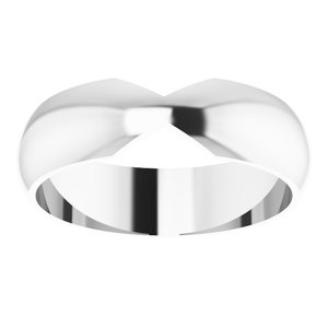 14K White Gold 6 Mm Polished Double Notched Wedding Band Size 7