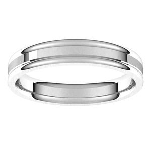 14K Yellow Or White Or Rose Gold Grooved Comfort-Fit Flat Band