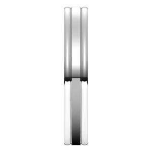 Platinum Satin/Polished Grooved Comfort-Fit Flat Band