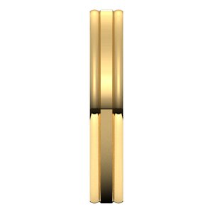 14K Yellow Or White Or Rose Gold Grooved Comfort-Fit Flat Band
