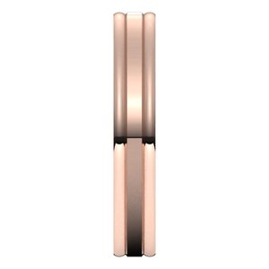 14K Yellow Or White Or Rose Gold Grooved Comfort-Fit Flat Band