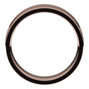 14K Yellow Or White Or Rose Gold Satin/Polished Grooved Comfort-Fit Flat Band
