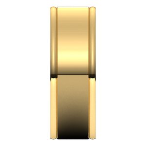 14K Yellow Or White Or Rose Gold Grooved Comfort-Fit Flat Band