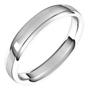 14K White Gold 4 Mm Polished Band With Satin Finish Size 8.5