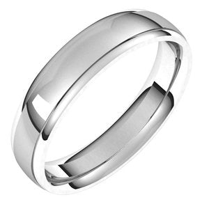 14K White Gold 5 Mm Polished Band With Satin Finish Size 8