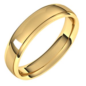 18K Yellow Gold 5 Mm Polished Band With Satin Finish Size 9