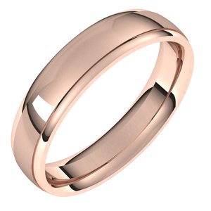 14K Rose Gold 9.5 5 Mm Polished Band With Satin Finish Size 9.5