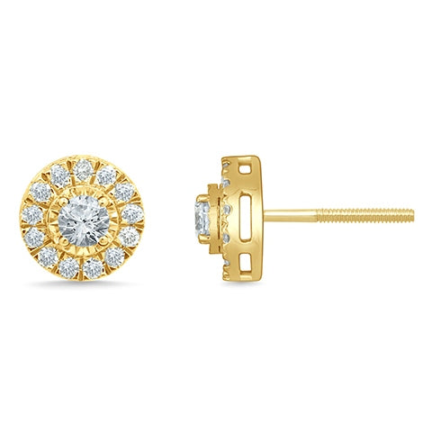 10K Yellow Gold 0.63-0.66 Cttw Diamond Dark Earring