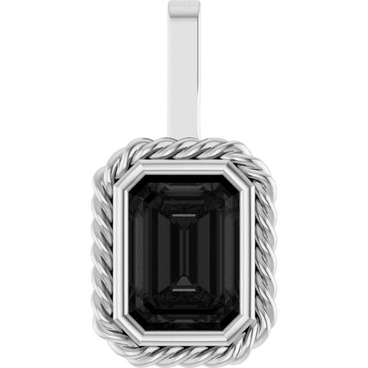 14K Yellow Or White Gold Emerald  7 X 5 Mm Polished Natural Black Onyx Mens Solitaire Pendant