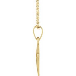 18K Yellow Gold-Plated Sterling Silver 18 In Polished Cross Necklace