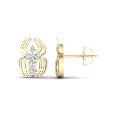 10K Yellow Gold 0.05 Cttw Diamond "Spider" Earring