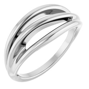 Sterling Silver Polished Negative Space Ring Size 7