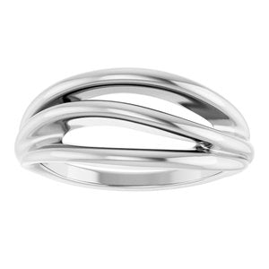 Sterling Silver Polished Negative Space Ring Size 7