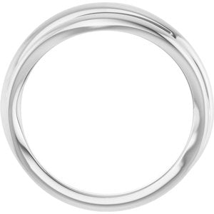 14K White Gold Polished Negative Space Ring Size 7