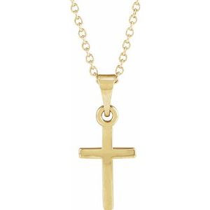 18K Yellow Gold-Plated Sterling Silver 18 In Polished Cross Necklace
