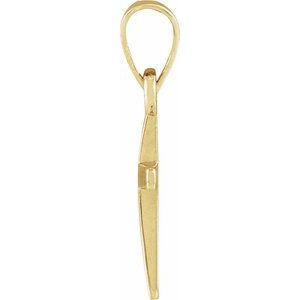 18K Yellow Gold-Plated Sterling Silver Polished Cross Pendant