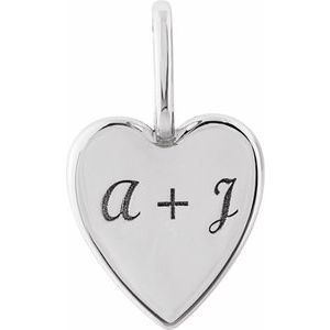 Sterling Silver Custom Message 18.27 X 10.96 Mm Polished Engravable Elongated Heart Pendant