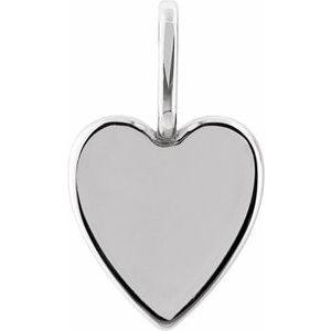 Sterling Silver Custom Message 18.27 X 10.96 Mm Polished Engravable Elongated Heart Pendant