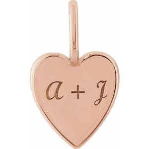 14K Rose Gold Custom Message 18.27 X 10.96 Mm Polished Engravable Elongated Heart Pendant
