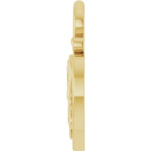 14K Yellow Gold 15.37 X 10.78 Mm Polished Vintage Lock Pendant