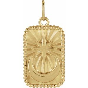 14K Yellow Gold Crescent Moon 20.2 X 9.42 Mm Polished Crescent Pendant