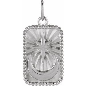 Sterling Silver Crescent Moon 20.2 X 9.42 Mm Polished Crescent Pendant