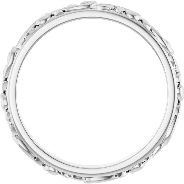 10K Yellow Or White Or Rose Gold 2.5 Mm Polished Sculptural Standard-Fit Band